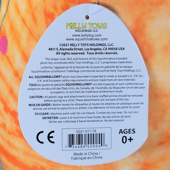 Squishmallow Judy the Tangerine 11" UltraSoft Stuffed Fruit Squad Toy Plush NWT - Picture 6 of 6